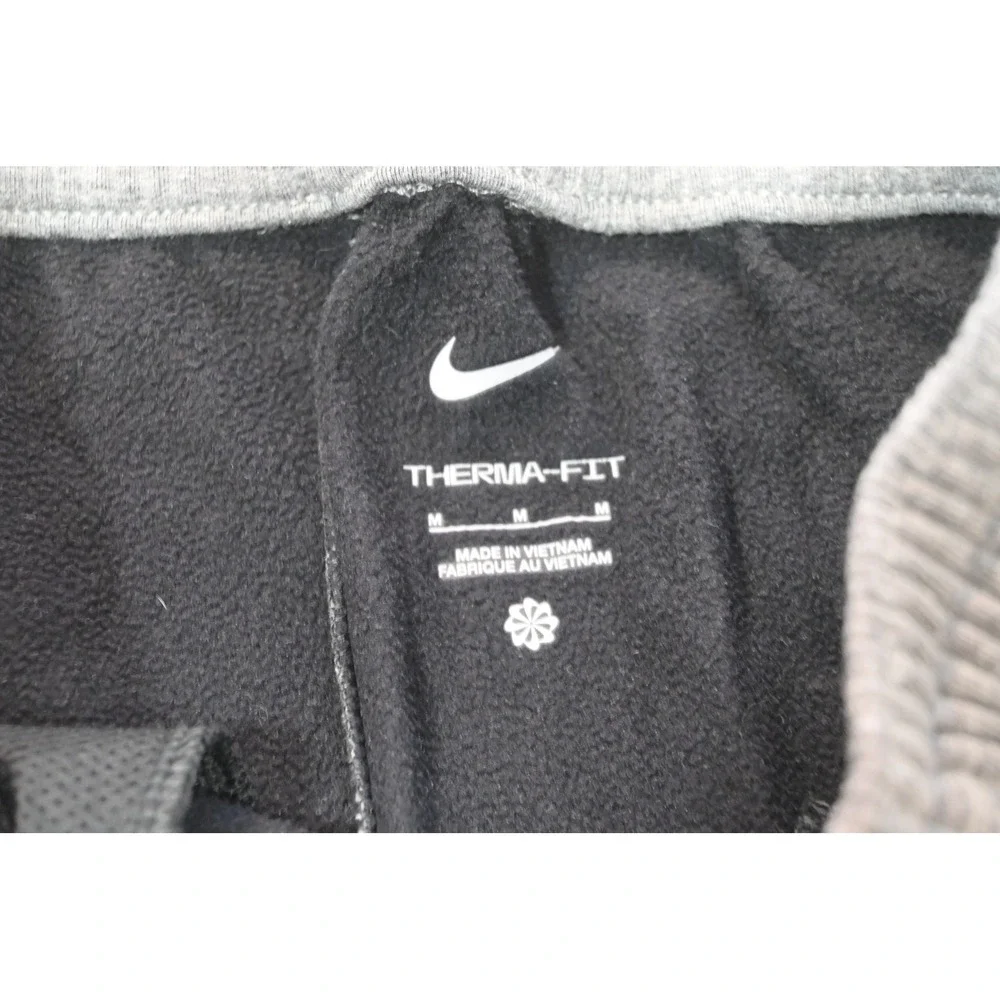 Nike Jogger Sweatpants‎ Mens Medium Therma Fit Gray Black Tapered Athletic EUC